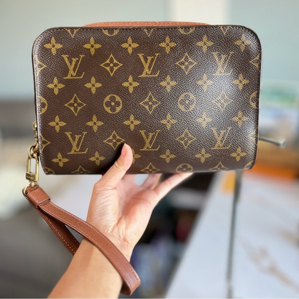 Louis Vuitton Brown Embossed Leather